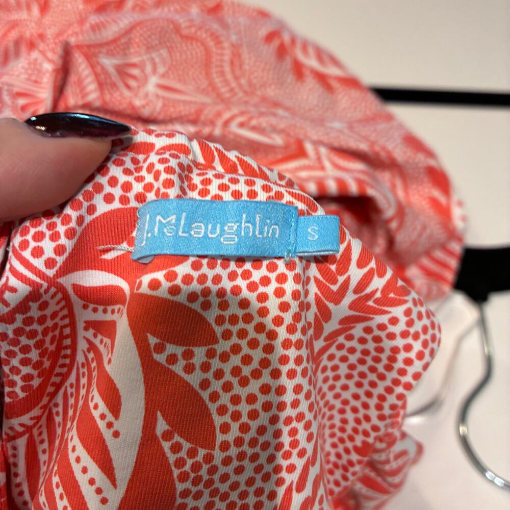 J. Mclaughlin Orange Patterned Halter Mini Dress … - image 3